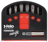 Набор бит PZ/Tx Torsion с держателем бит в кейсе Swift, 7 шт FELO 02060206