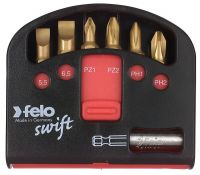Набор бит PZ TiN с держателем бит в кейсе Swift, 7 шт FELO 02060276